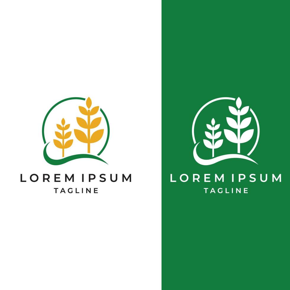 Wheat or cereal logo, wheat field and wheat farm logo.With easy and simple editing illustrations. vector