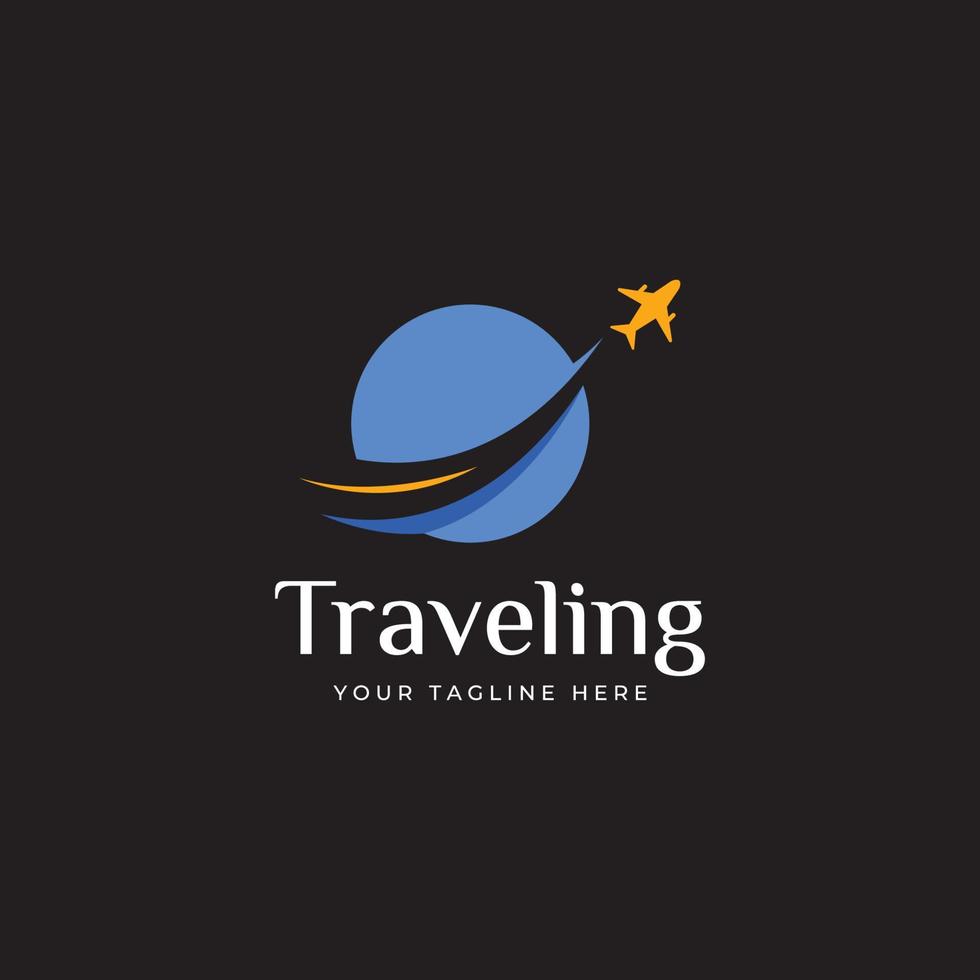 Travel agency logo design and summer vacation with airplanes. The logo can be for corporate businesses and airline ticket agents. vector