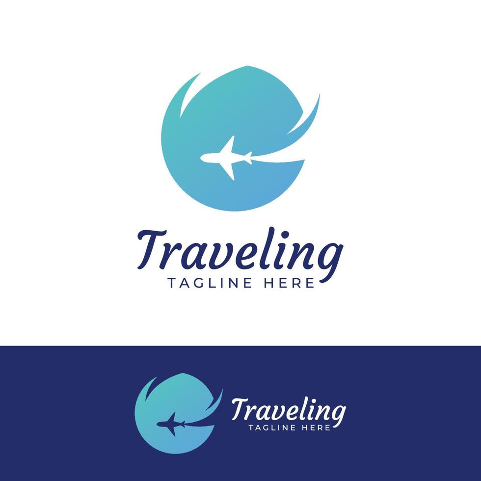 Travel agency logo design and summer vacation with airplanes. The logo can be for corporate businesses and airline ticket agents. vector