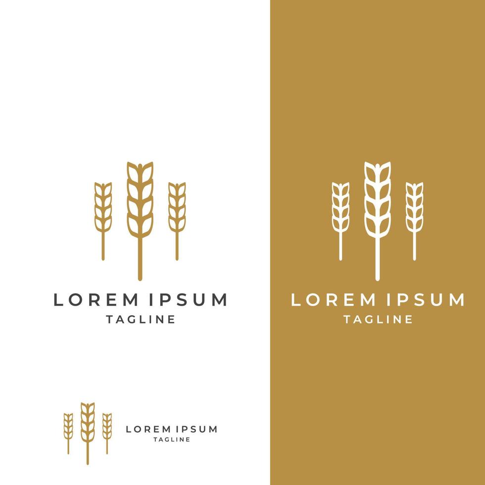 Wheat or cereal logo, wheat field and wheat farm logo.With easy and simple editing illustrations. vector