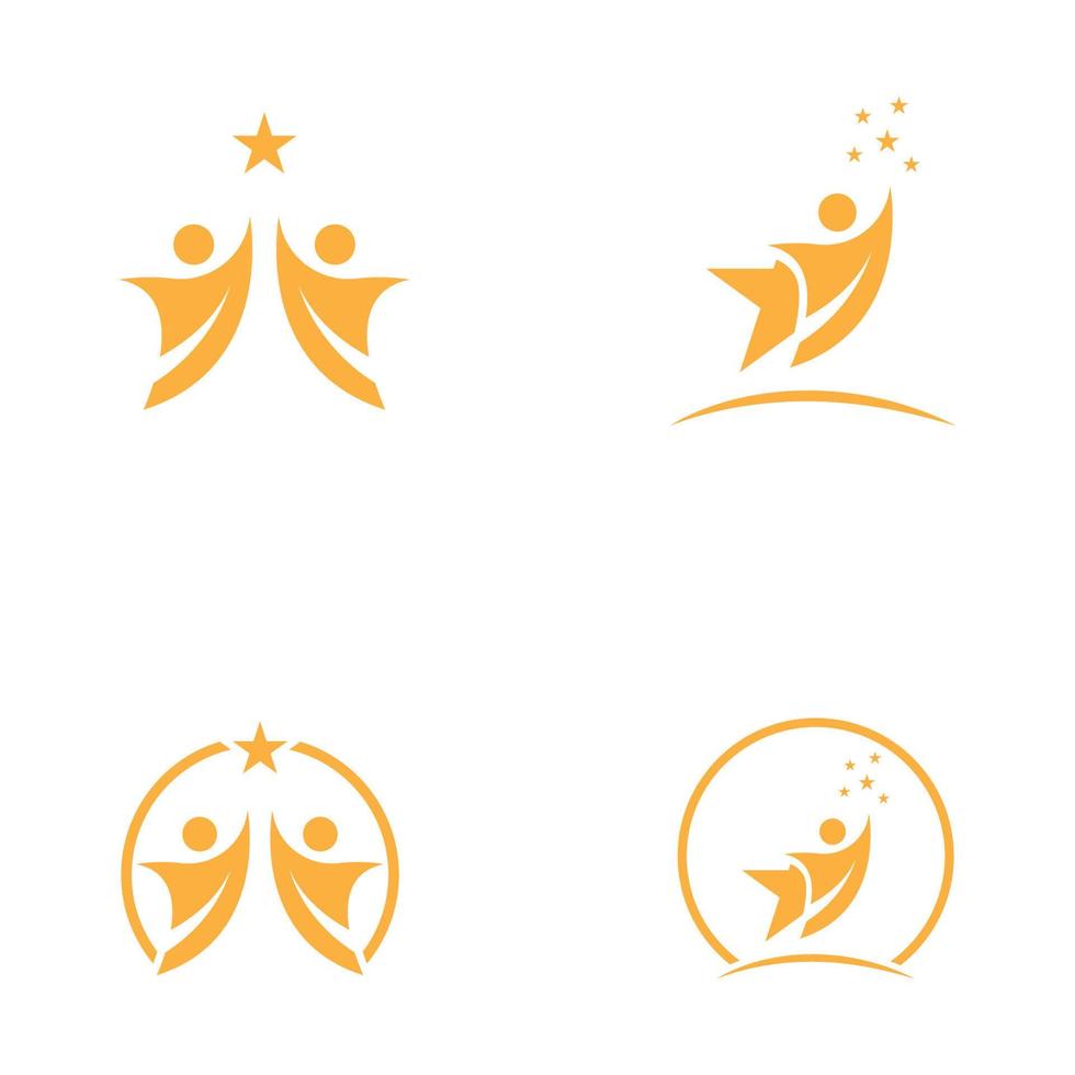 Healthy Life star people success  Logo template vector