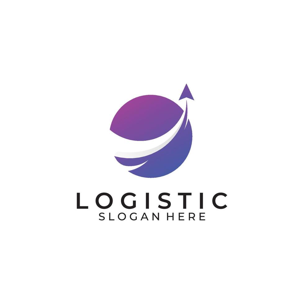 logotipo vectorial de la empresa de logística, logotipo de icono de flecha, logotipo de entrega digital rápida. utilizando la edición de vectores de logotipo simple y fácil.