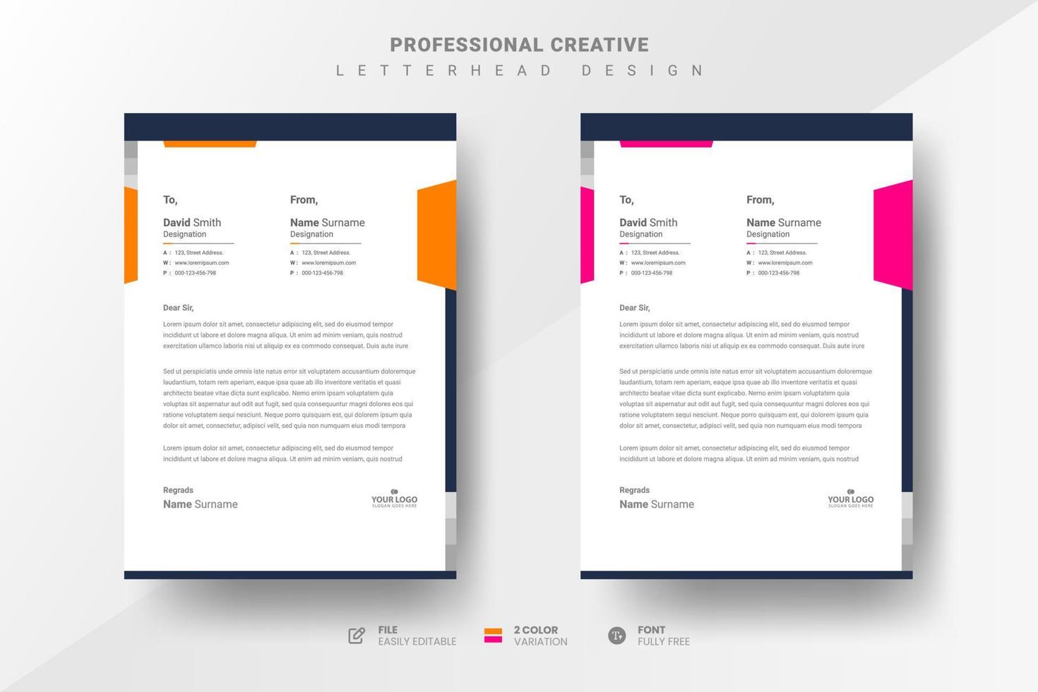 Professional creative letterhead design vector