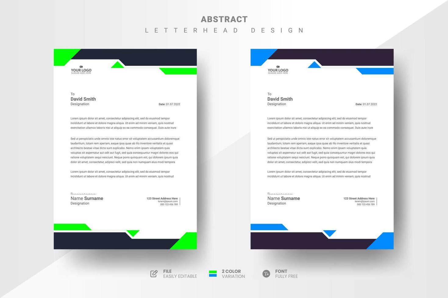 Abstract letterhead design template vector