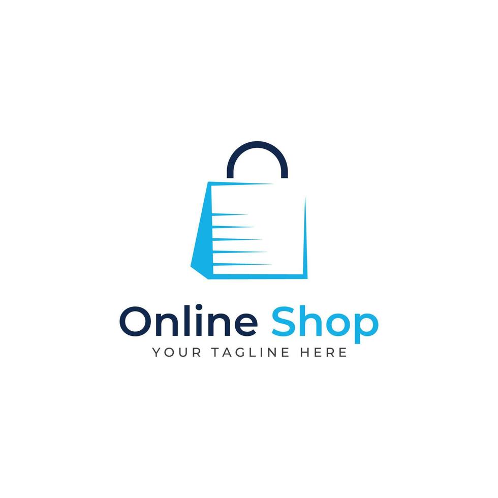 Shopping bag and online shopping cart logo.Logo suitable for sale,discount,shop.With vector illustration editing.