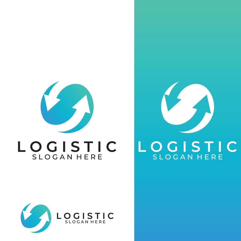 Logistics company vector logo, arrow icon logo, fast digital delivery logo. Using simple and easy logo vector editing.