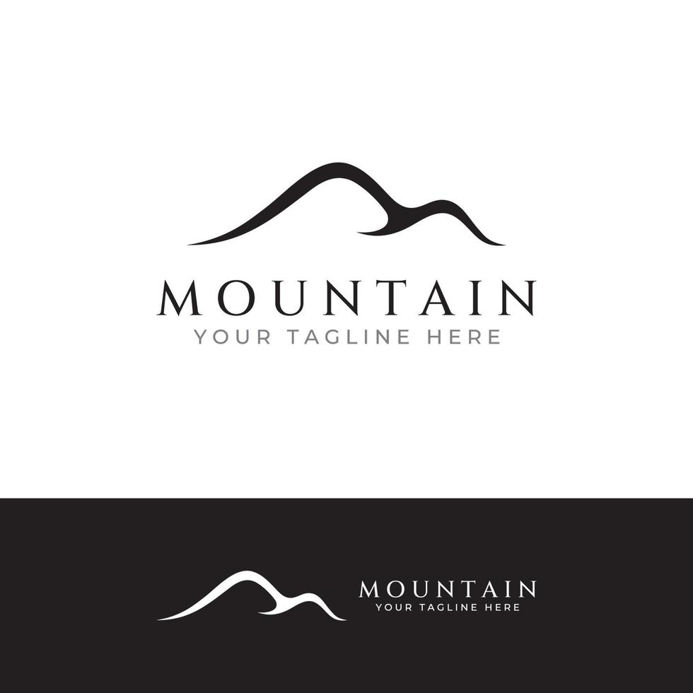 vistas al paisaje montañoso, diseño minimalista. logo para fotógrafos, escaladores y aventureros. edición usando ilustración vectorial. vector