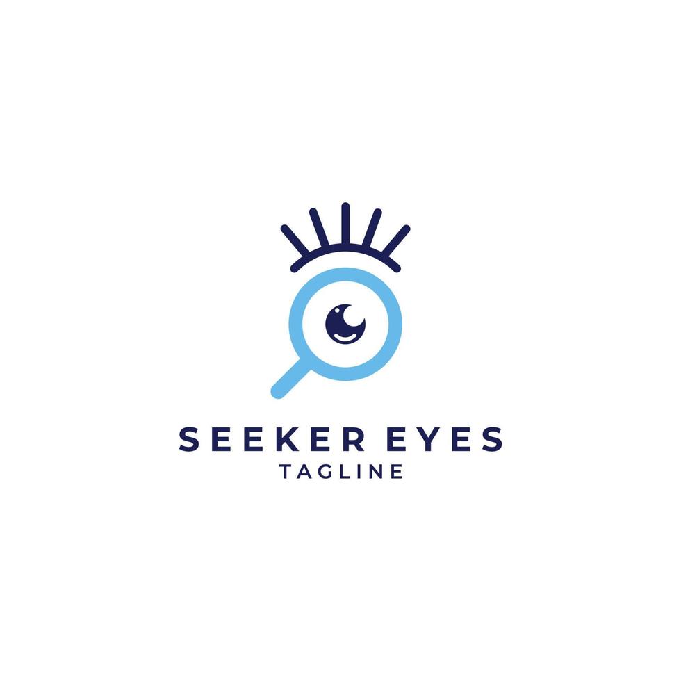Logo search or discovery, logo search by combination, lab, moon, location, check, wave and sun. Logo with simple illustration editing. vector