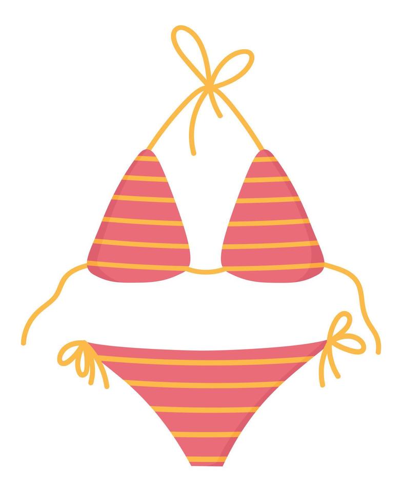 Lovely swimsuit for women. Flat doodle clipart. All objects are repainted. vector