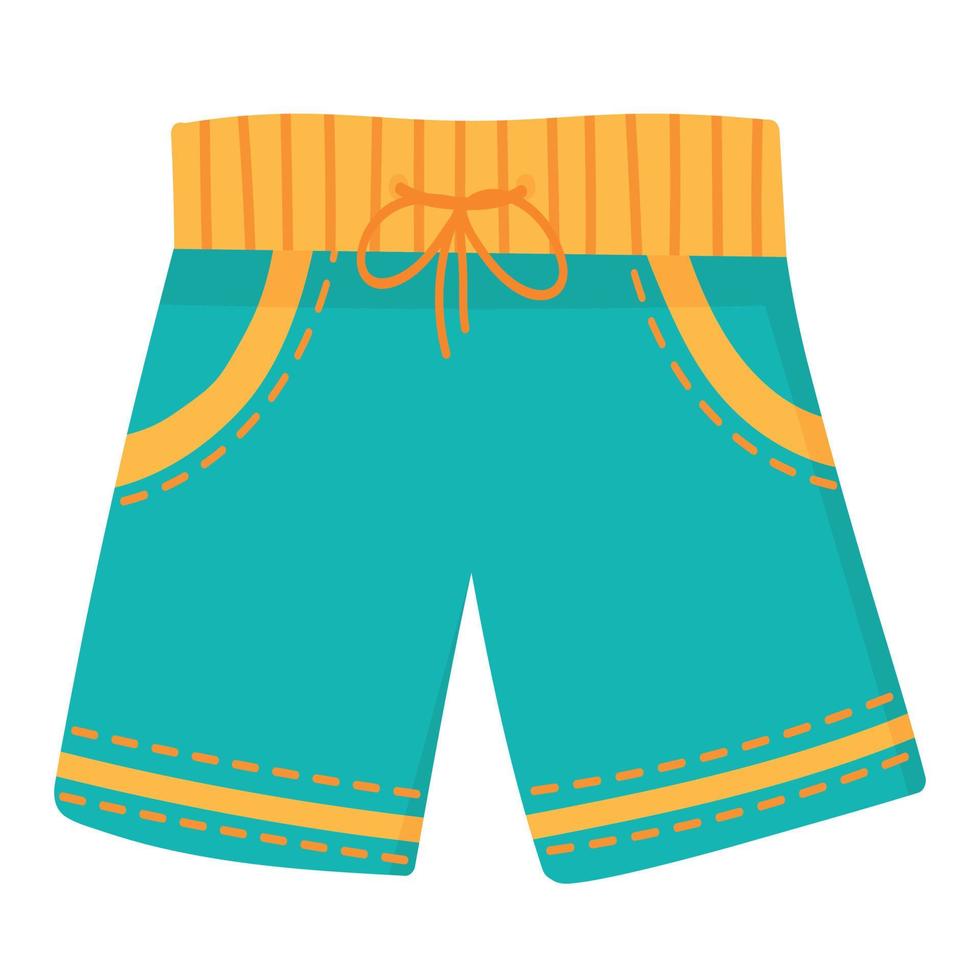 Swimming trunks for men. Doodle flat clipart. All objects are repainted. vector
