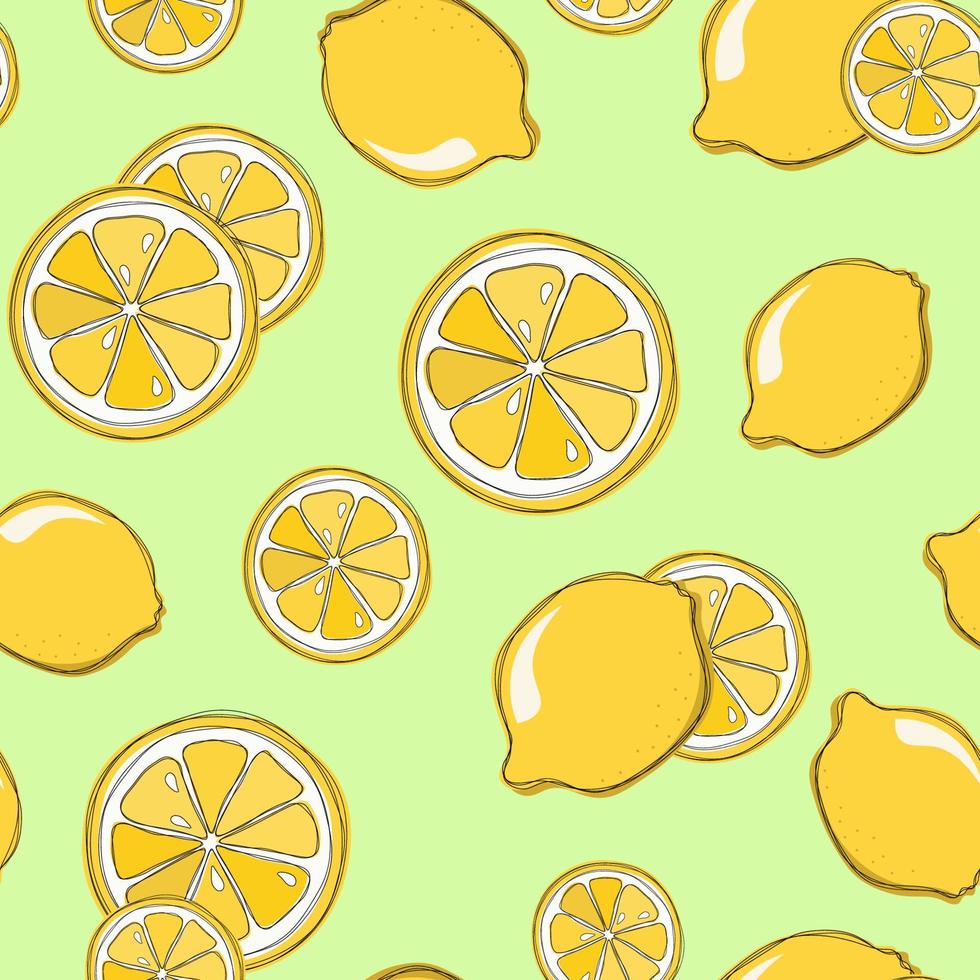 Cute simple fresh lemon pattern vector