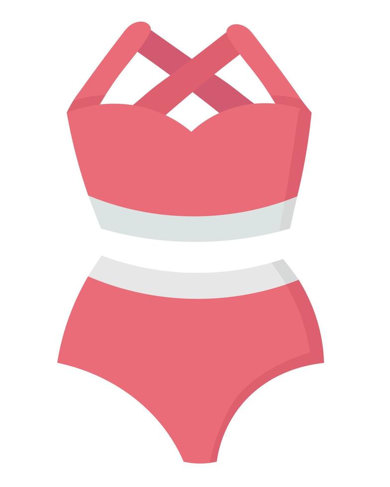 Lovely swimsuit for women. Flat doodle clipart. All objects are repainted. vector