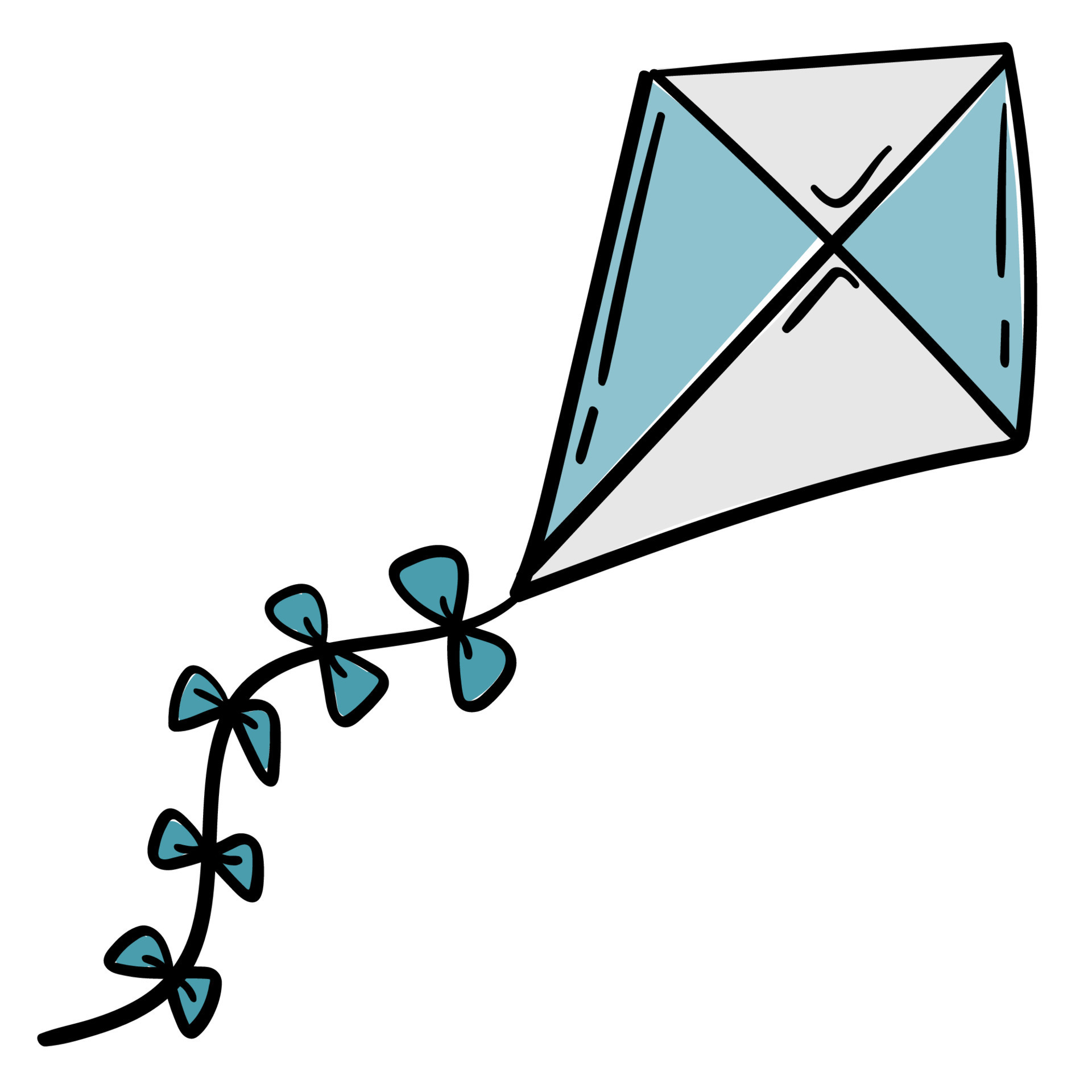 Doodle sticker cute kite for games 9513959 Vector Art at Vecteezy