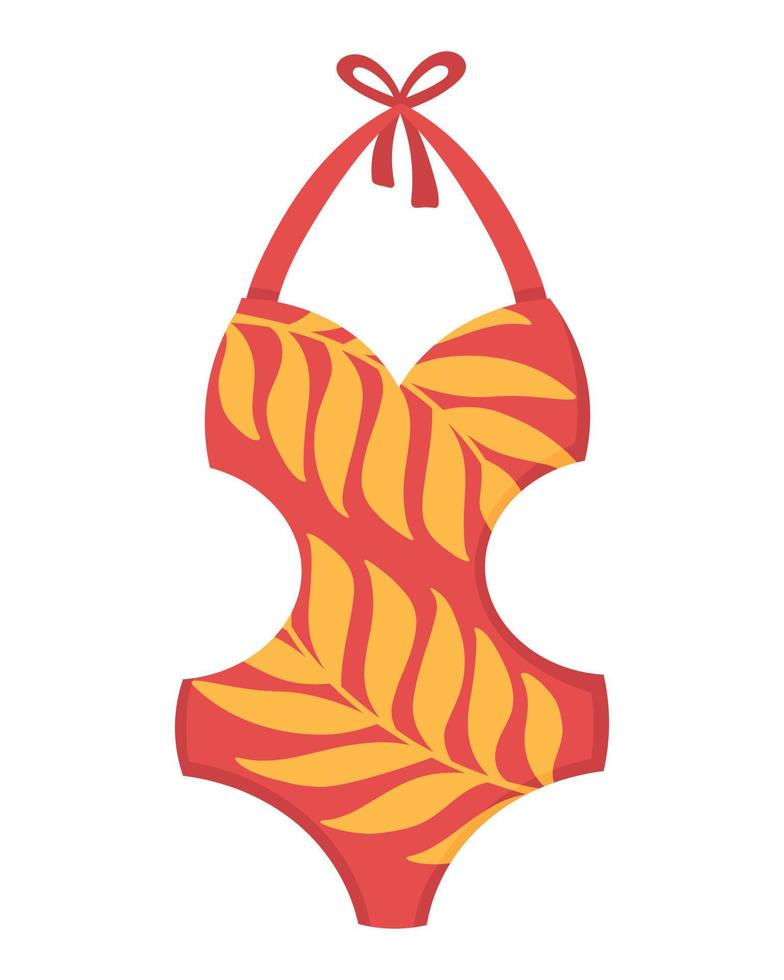 Lovely swimsuit for women. Flat doodle clipart. All objects are repainted. vector