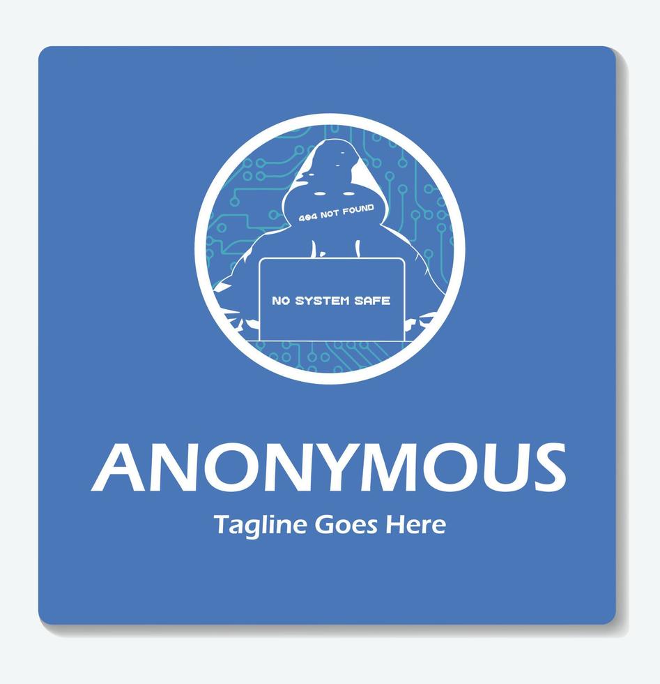 Hacker Anonymous Logo Icon simple vector flat design