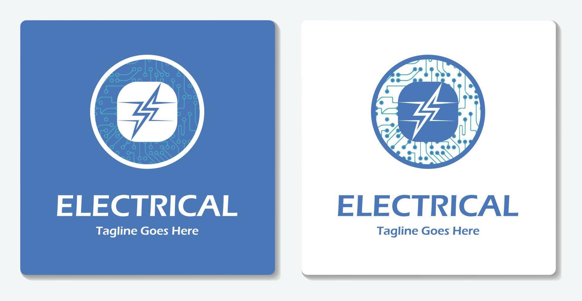 Electrical Thunder Logo Icon Vector Flat Design