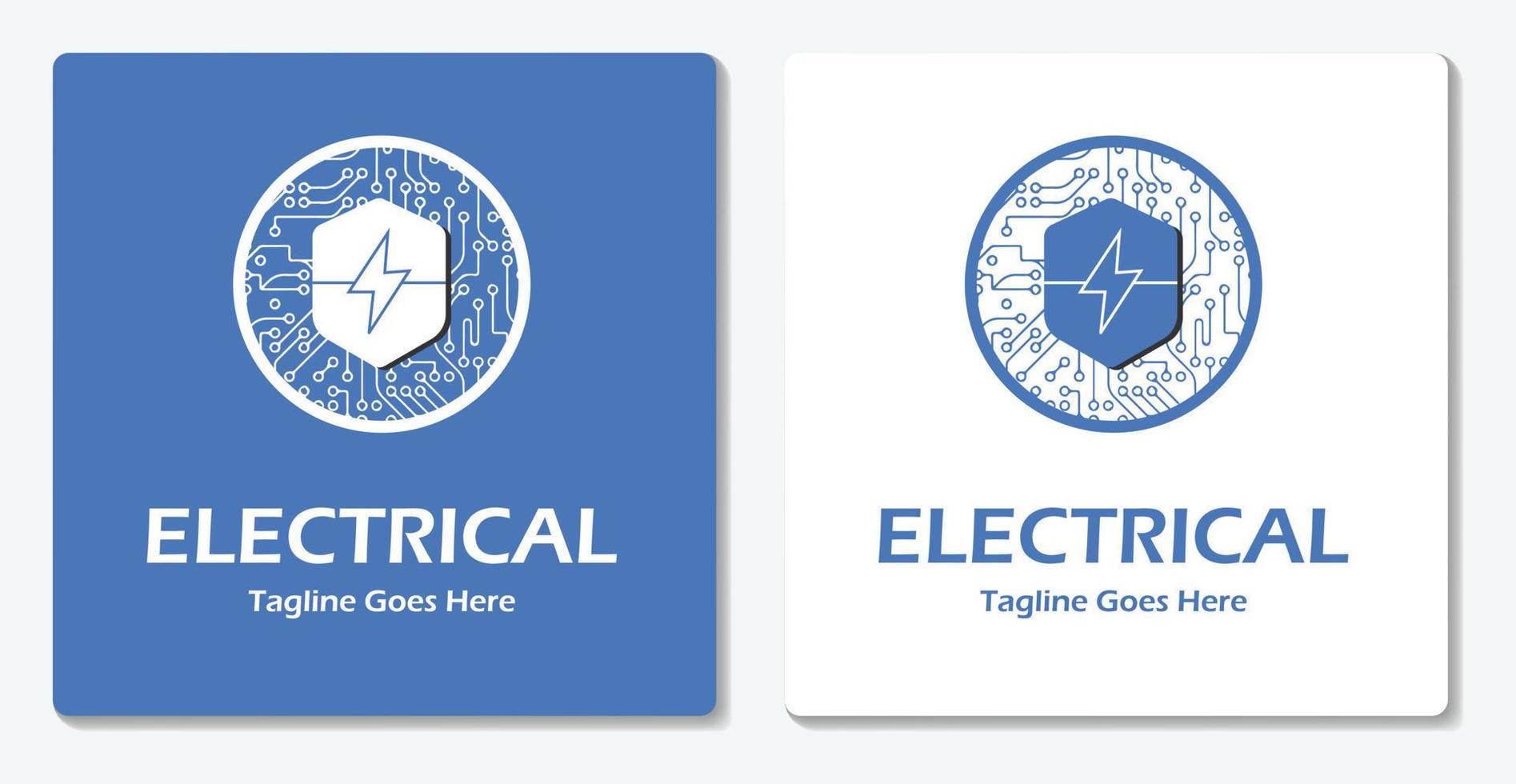 Electrical thunder simple logo icon Vector Flat Design