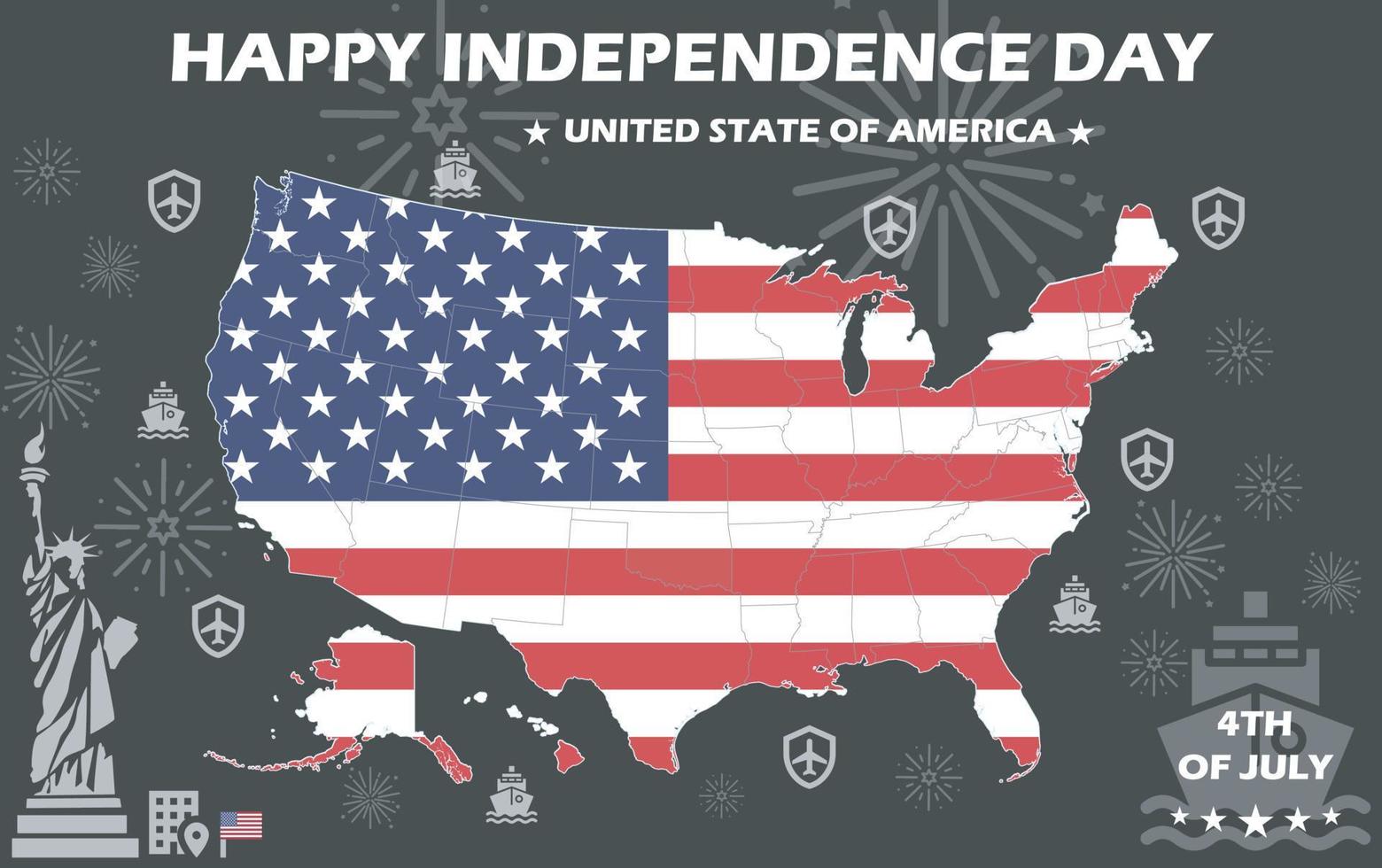 United State America USA independence day's Simple Vektor Flat Design vector