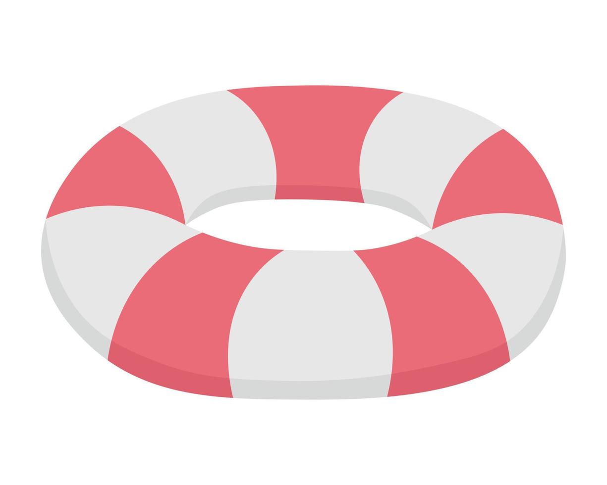 Bright, colored inflatable ring for safe swimming. Doodle flat clipart. All colors are repainted. vector