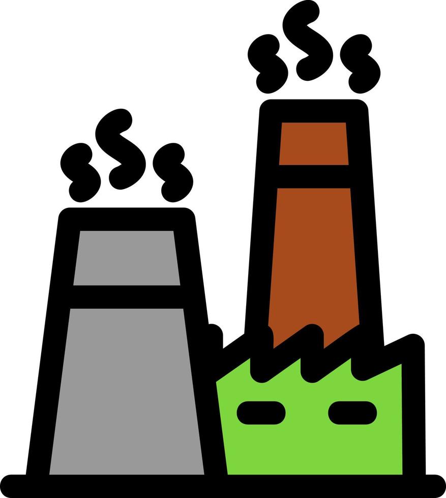 Nuclear Factory Line Filled Icon vector