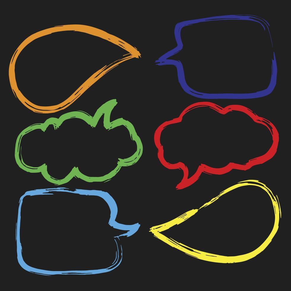 Signs and symbols for creating infographics, speech clouds drawn with a brush, doodle vector