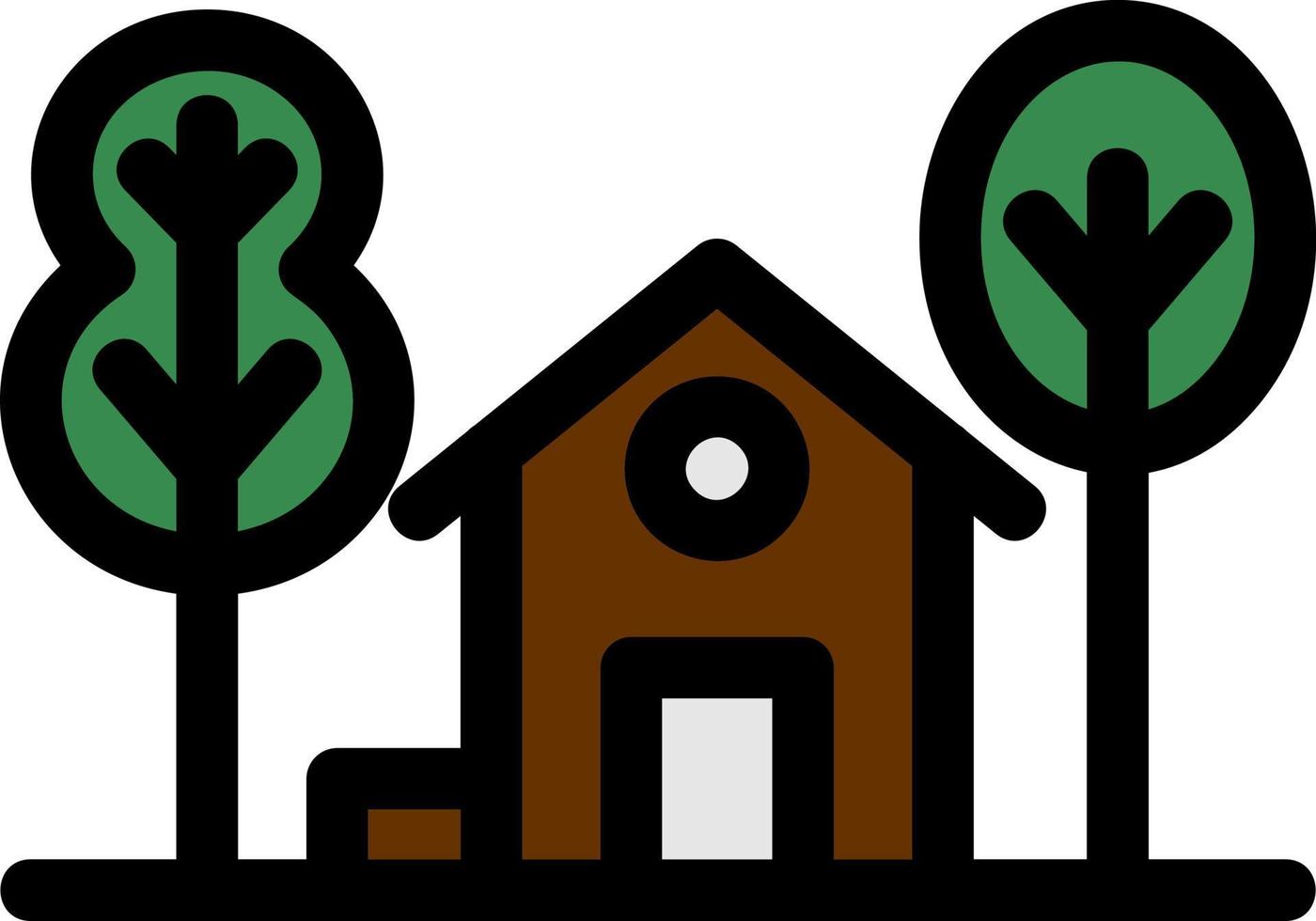 Home Landscape Line Icon vector