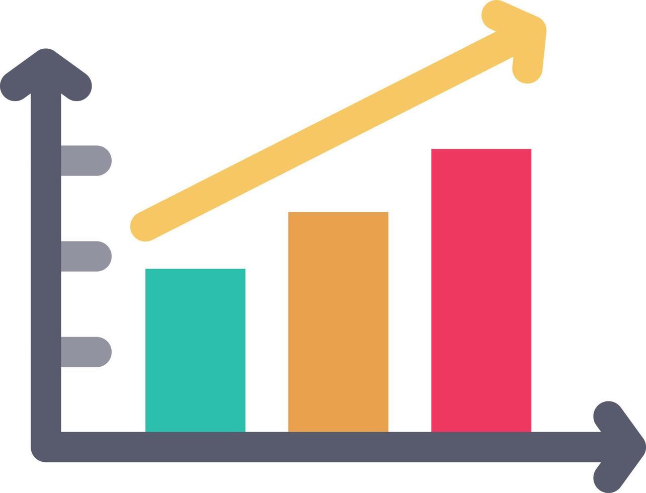 Escalating Bar Graph Flat Icon vector