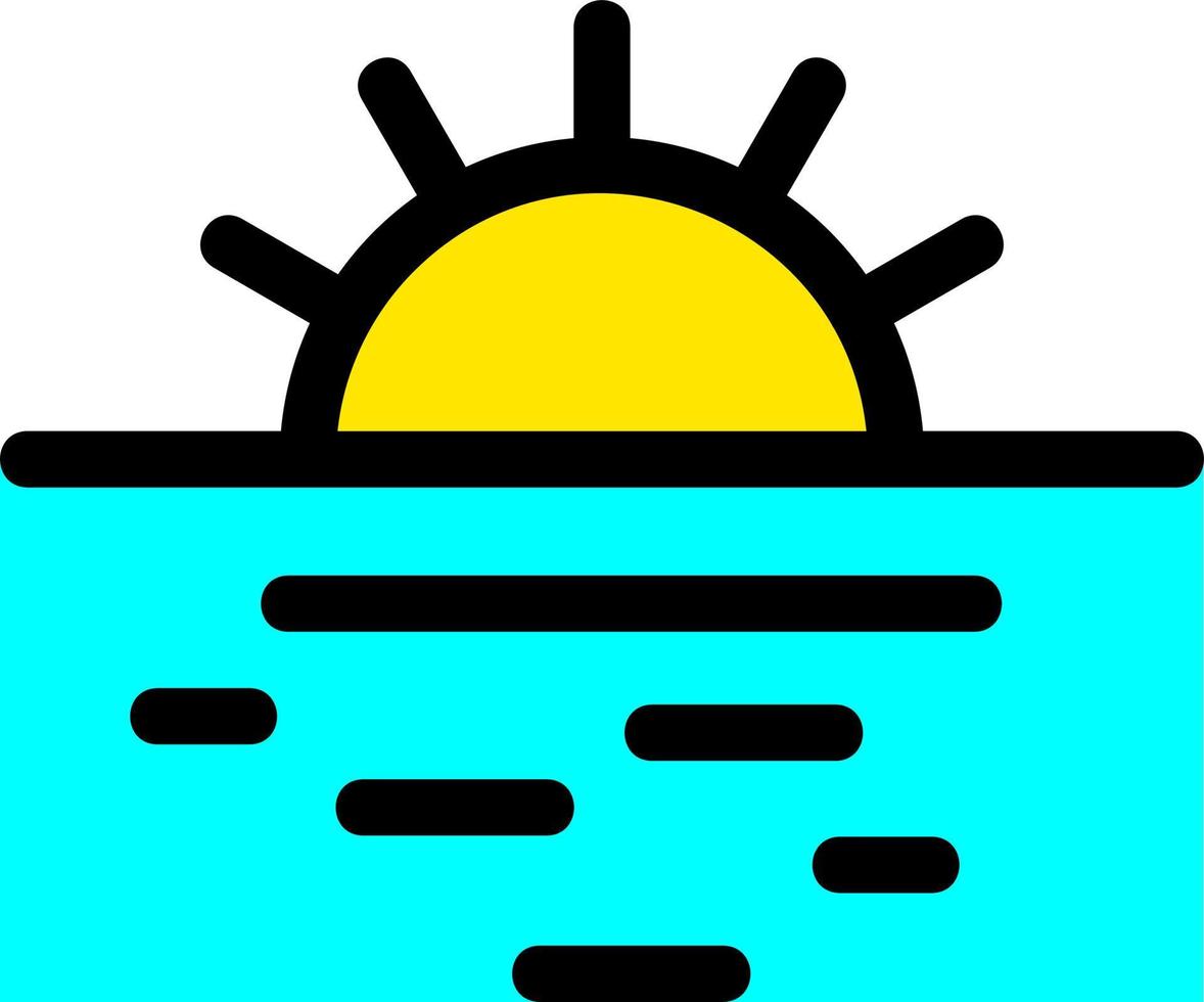 Sunrise Landscape Line Filled Icon vector