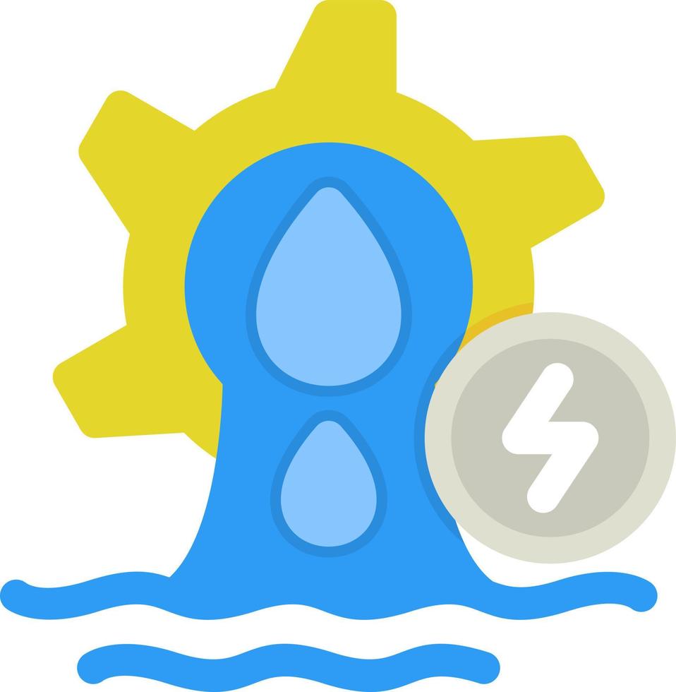 Hydro Power Flat Icon vector