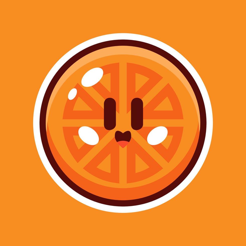 orange cute cartoon illustration vector