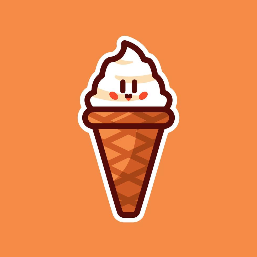 creamy ice cream cartoon vector illustration