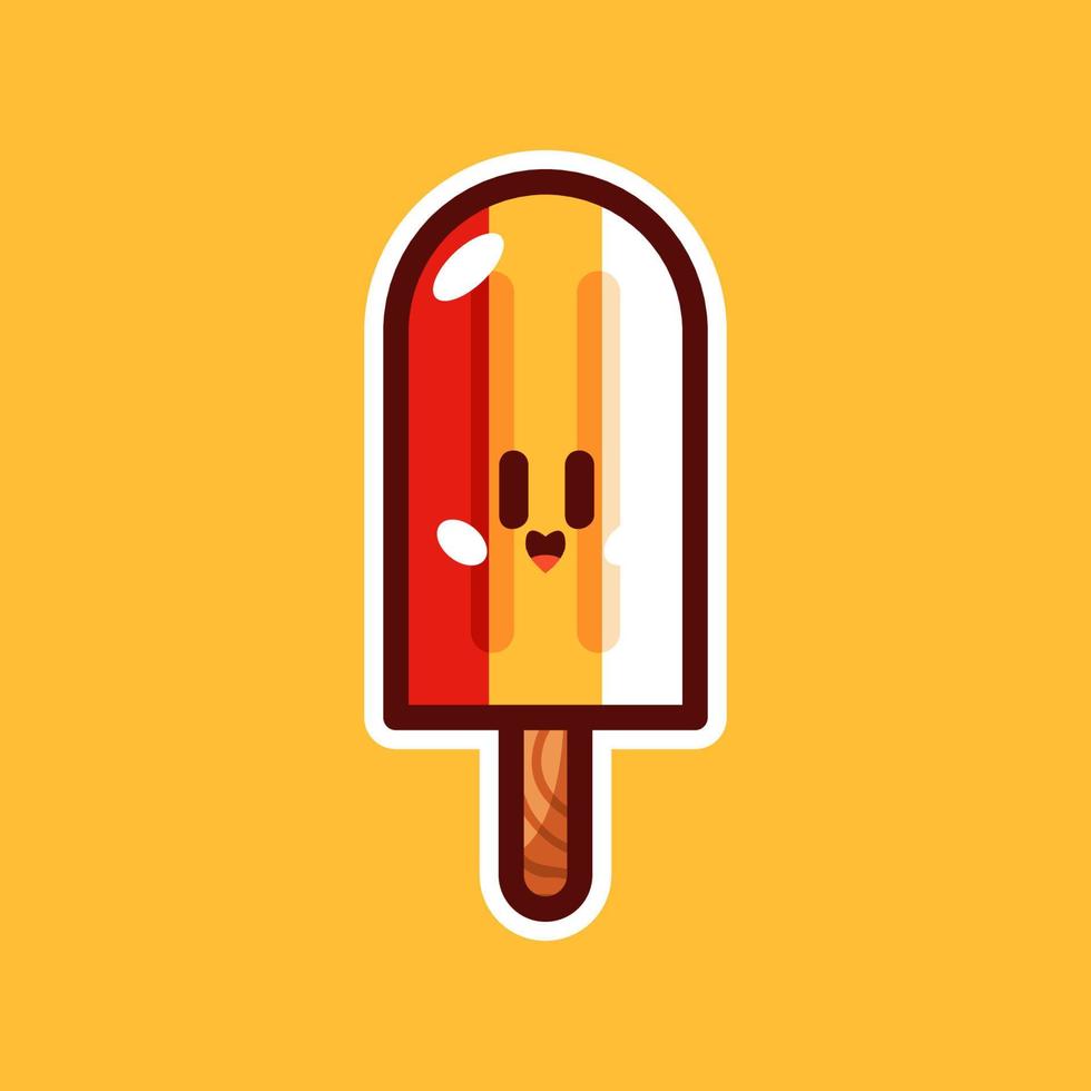 ilustración de vector de dibujos animados de helado de plátano