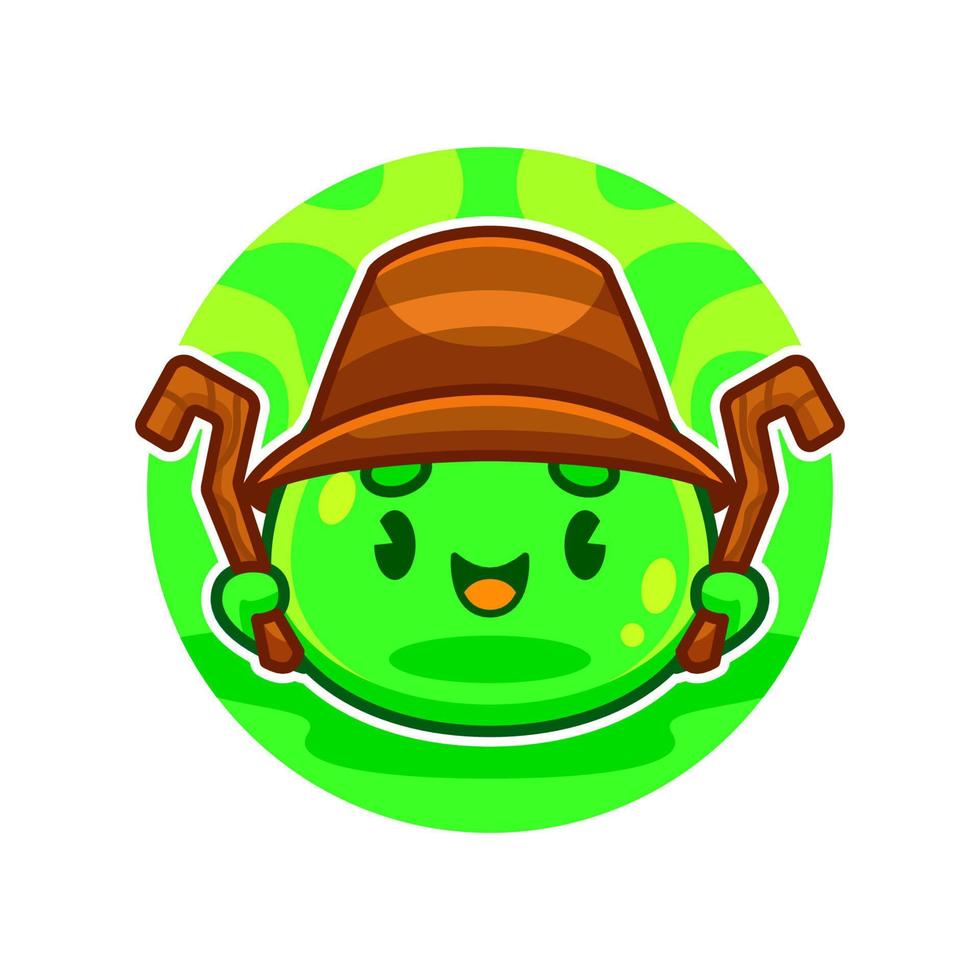 witch of slime cartoon vector illustration
