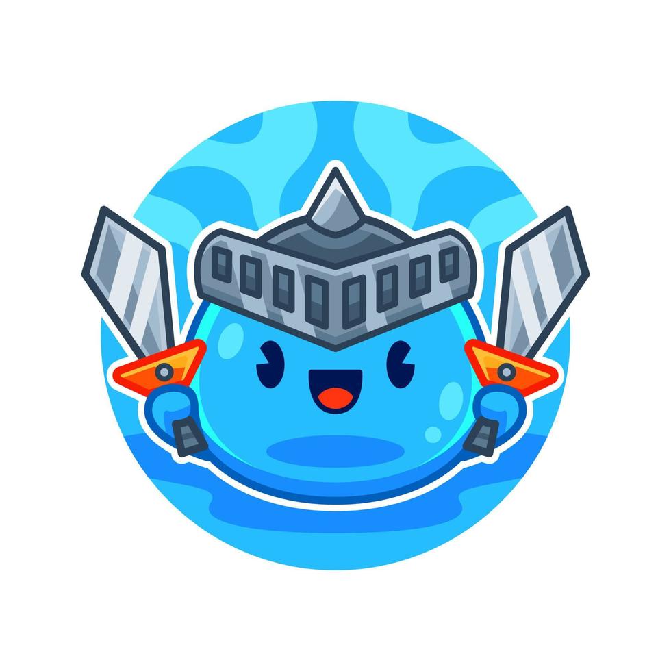 knight of slime cartoon vector illustration