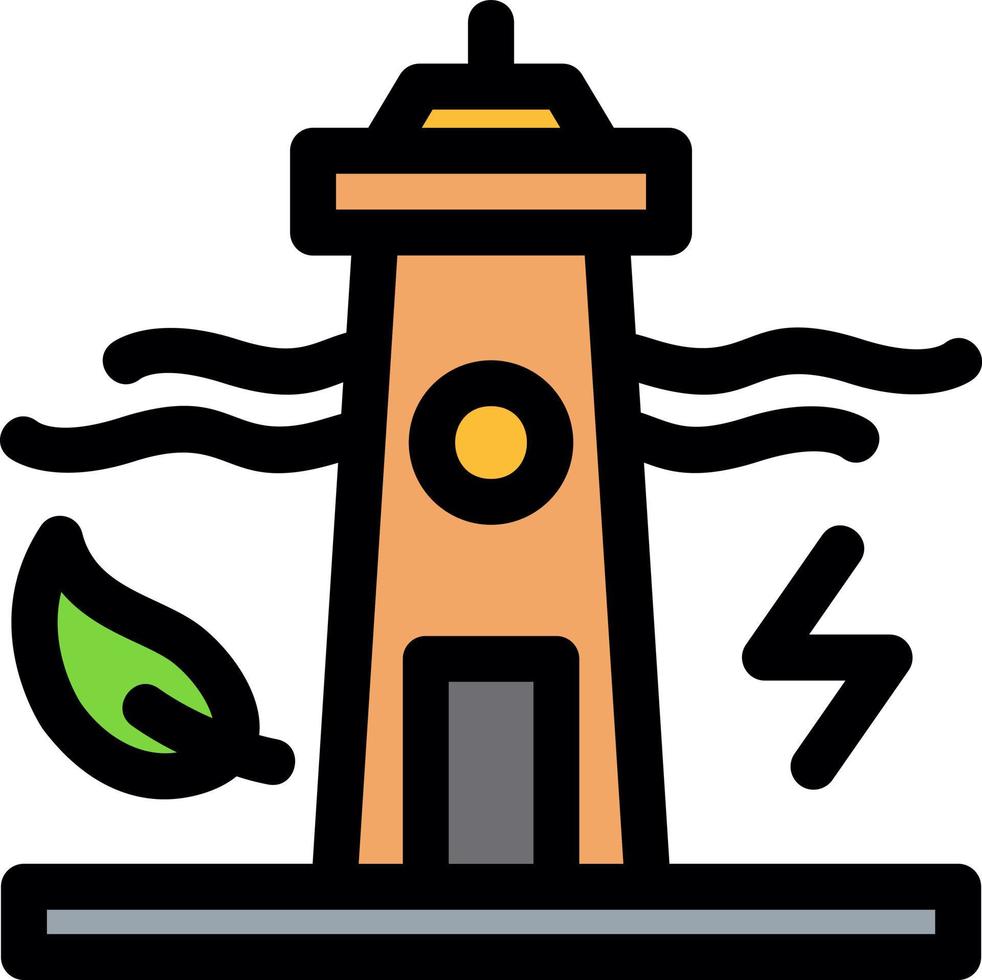 Tidal Power Line Icon vector