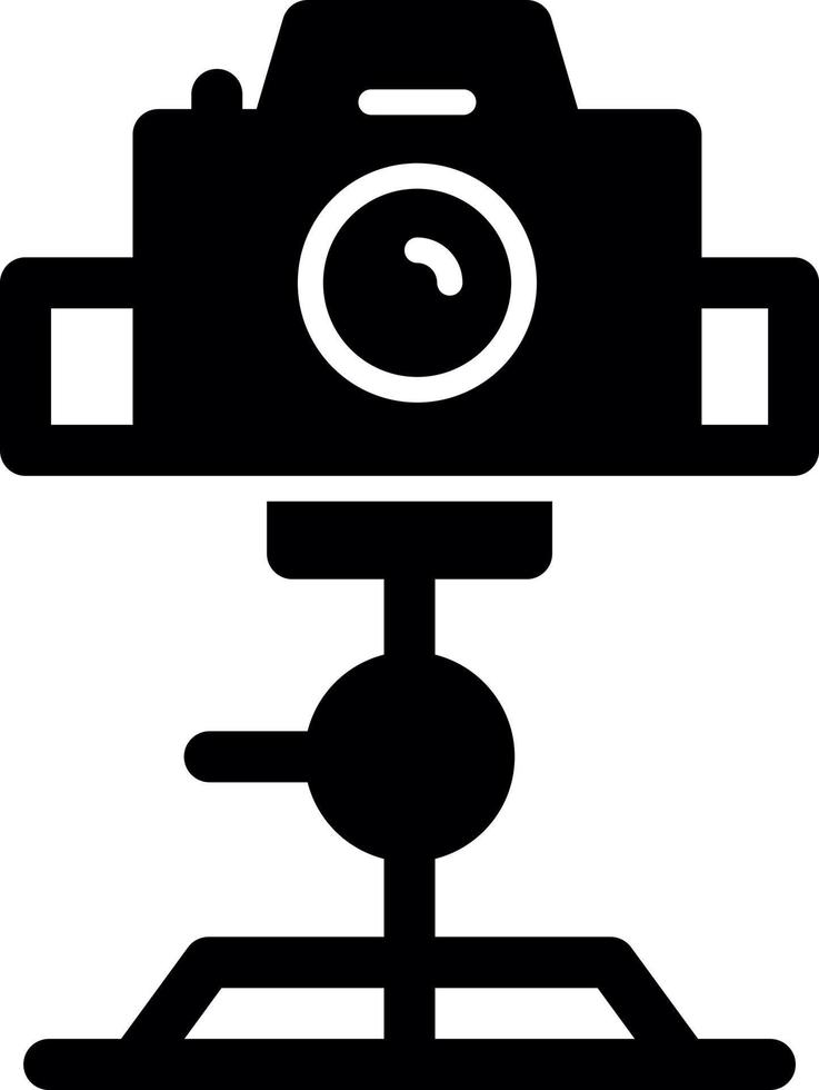 Tripod Camera Glyph Icon vector