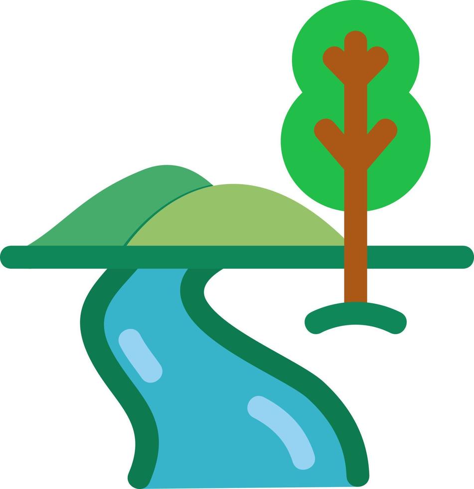 icono plano del paisaje del río vector