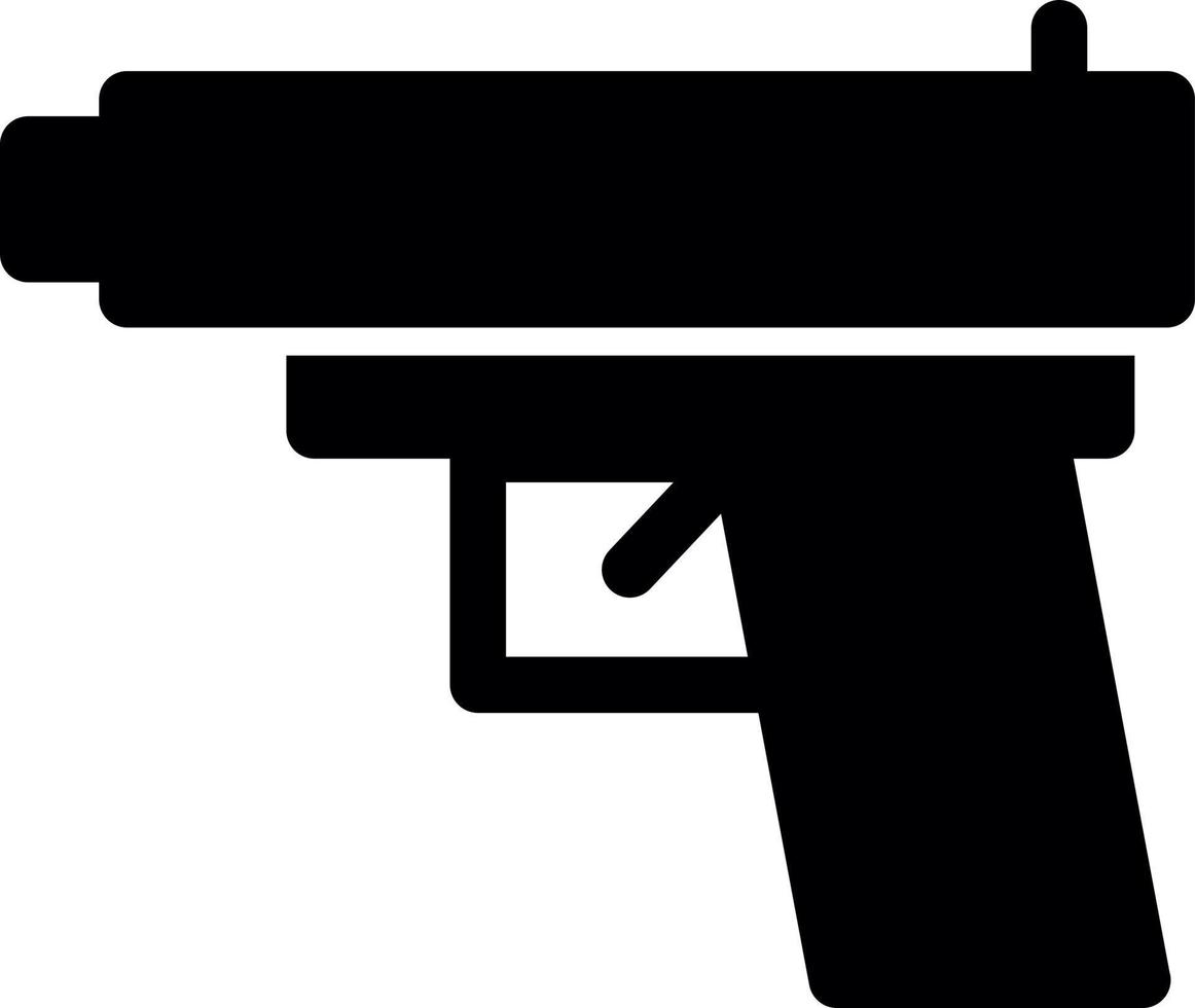 icono de glifo de línea de pistola de juego vector