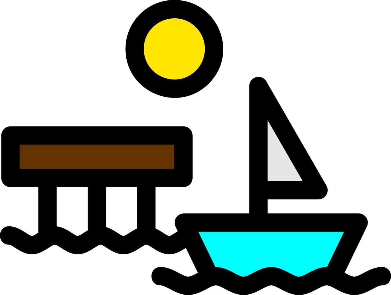 Dock Landscape Line Icon vector
