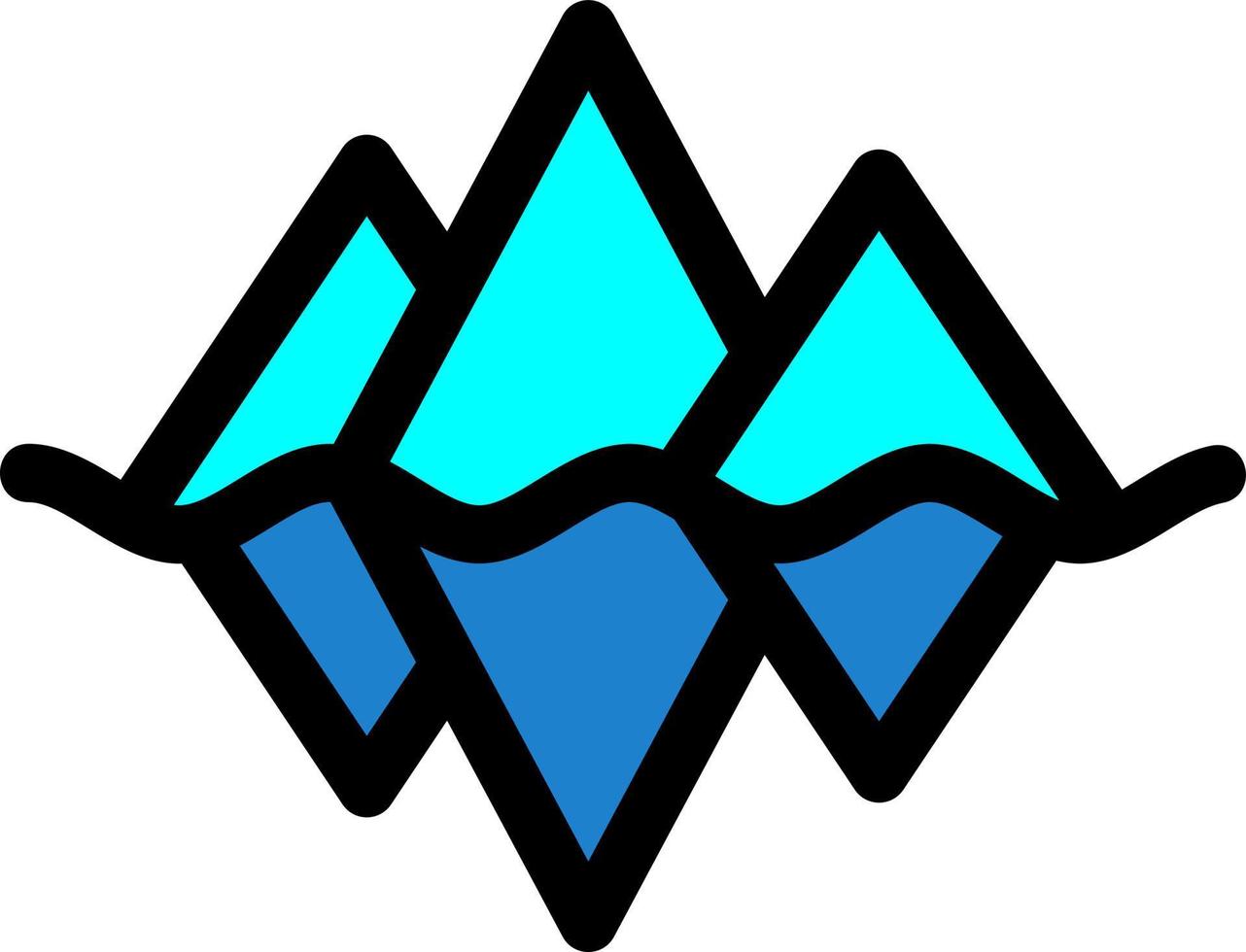 Iceberg Landscape Line Icon vector