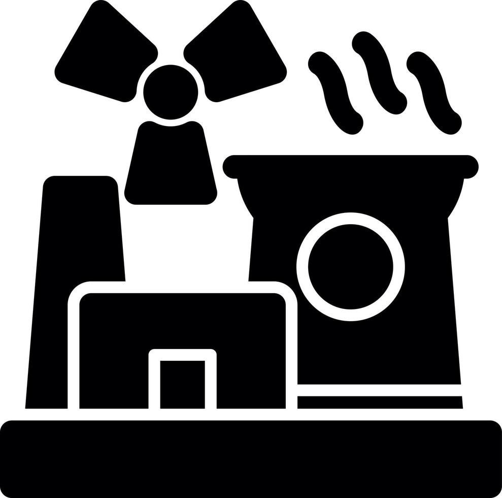 Nuclear Energy Glyph Icon vector