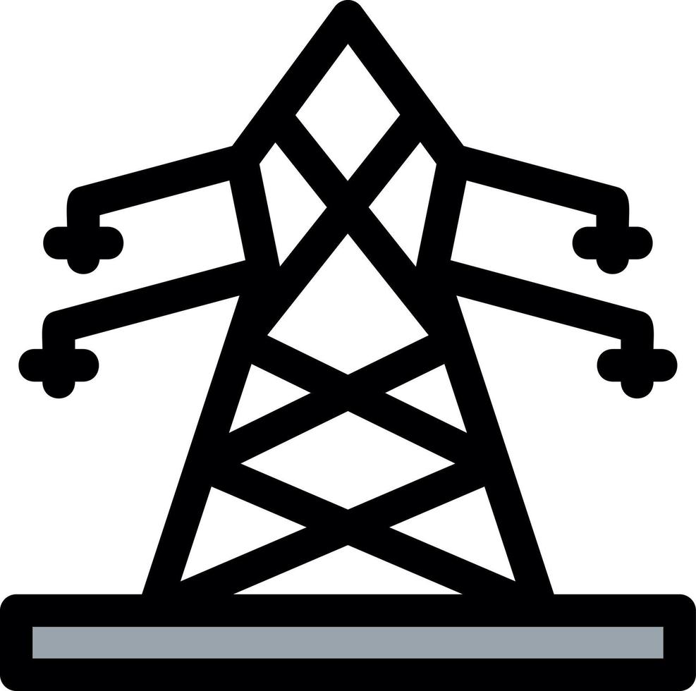 icono de línea de torre eléctrica vector