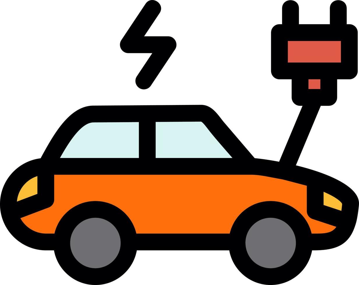 icono de línea de coche eléctrico vector