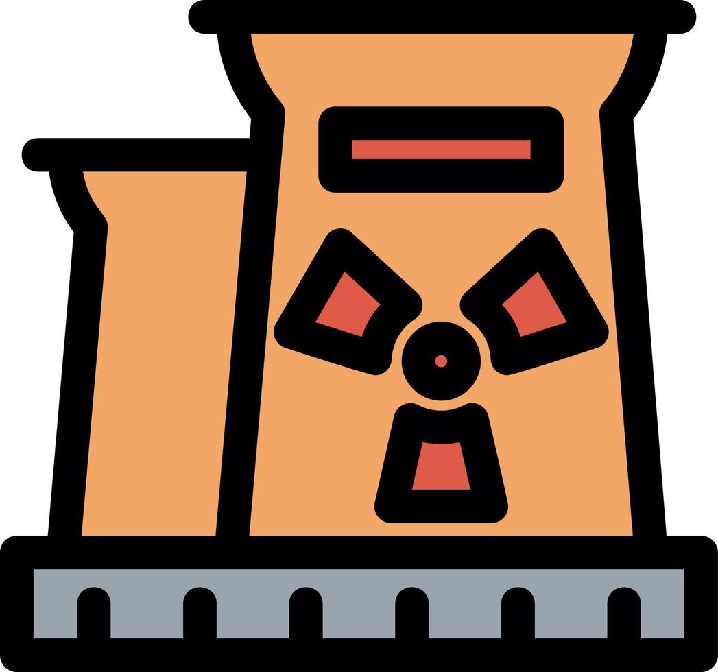 Nuclear Plant Line Icon vector