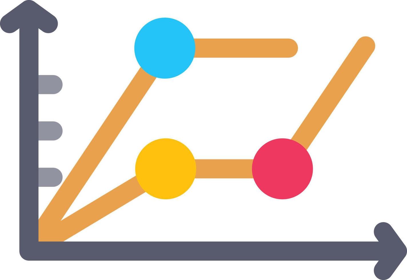 Multiple Trend Chart Flat Icon vector