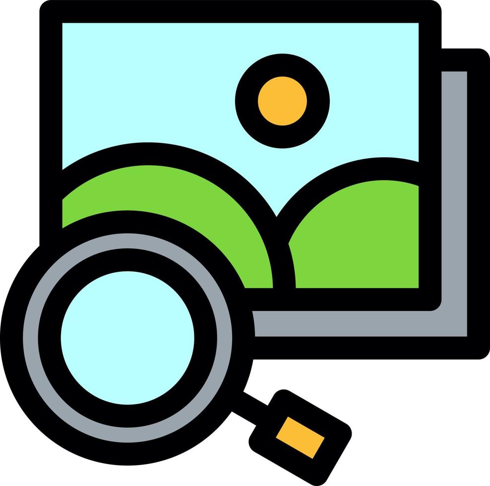 Search Image Line Icon vector