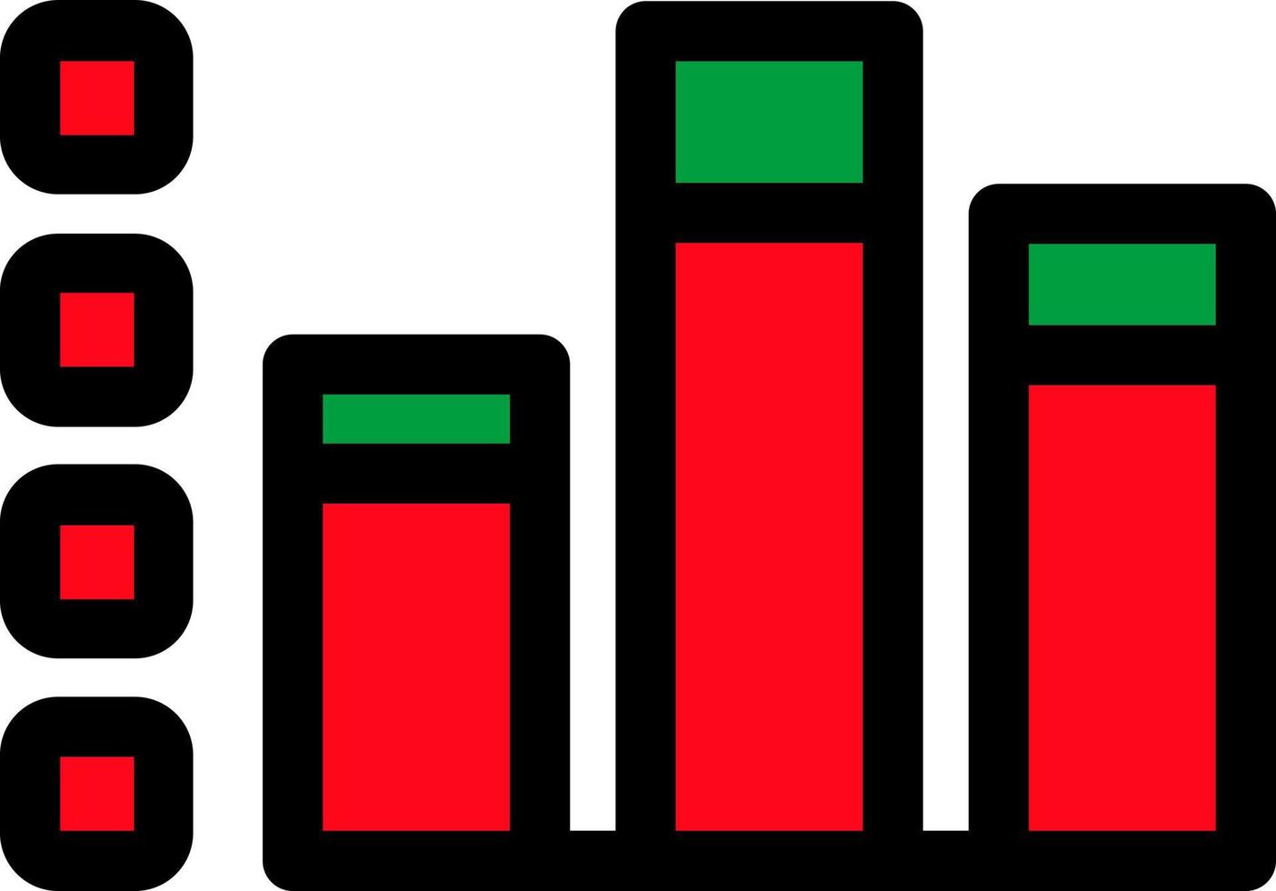Vertical Bars Line Filled Icon vector