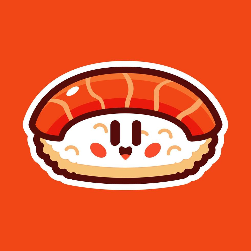 salmon sushi cartoon vector illustration