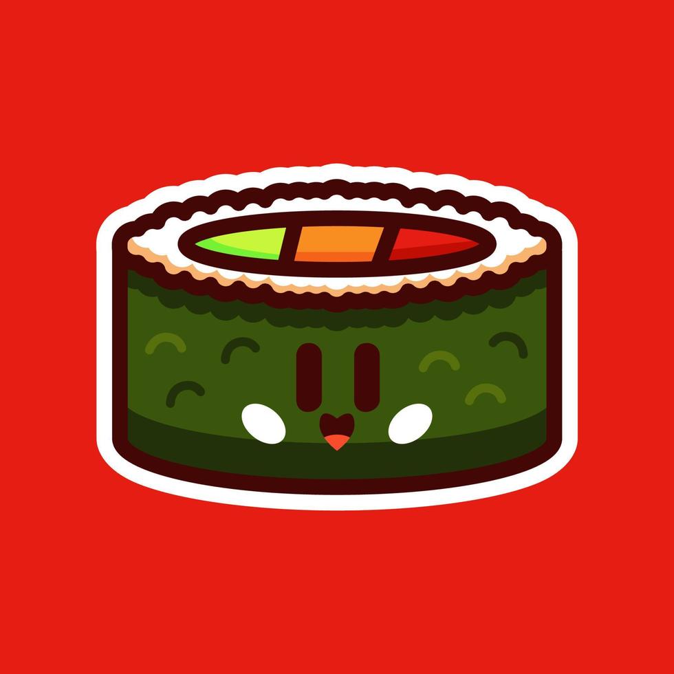 sushi roll cartoon vector illustration