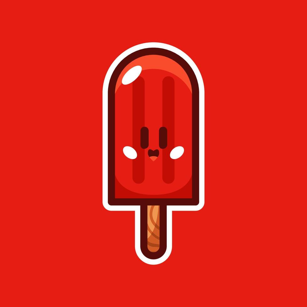 ilustración de vector de dibujos animados de helado rojo